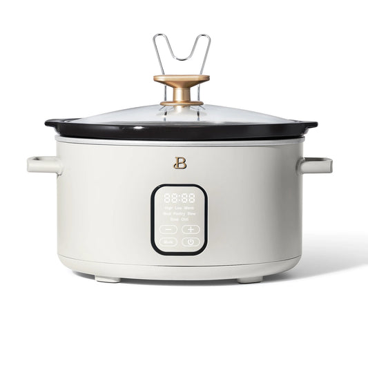 Beautiful 6 Qt Programmable Slow Cooker, White Icing by Drew Barrymore